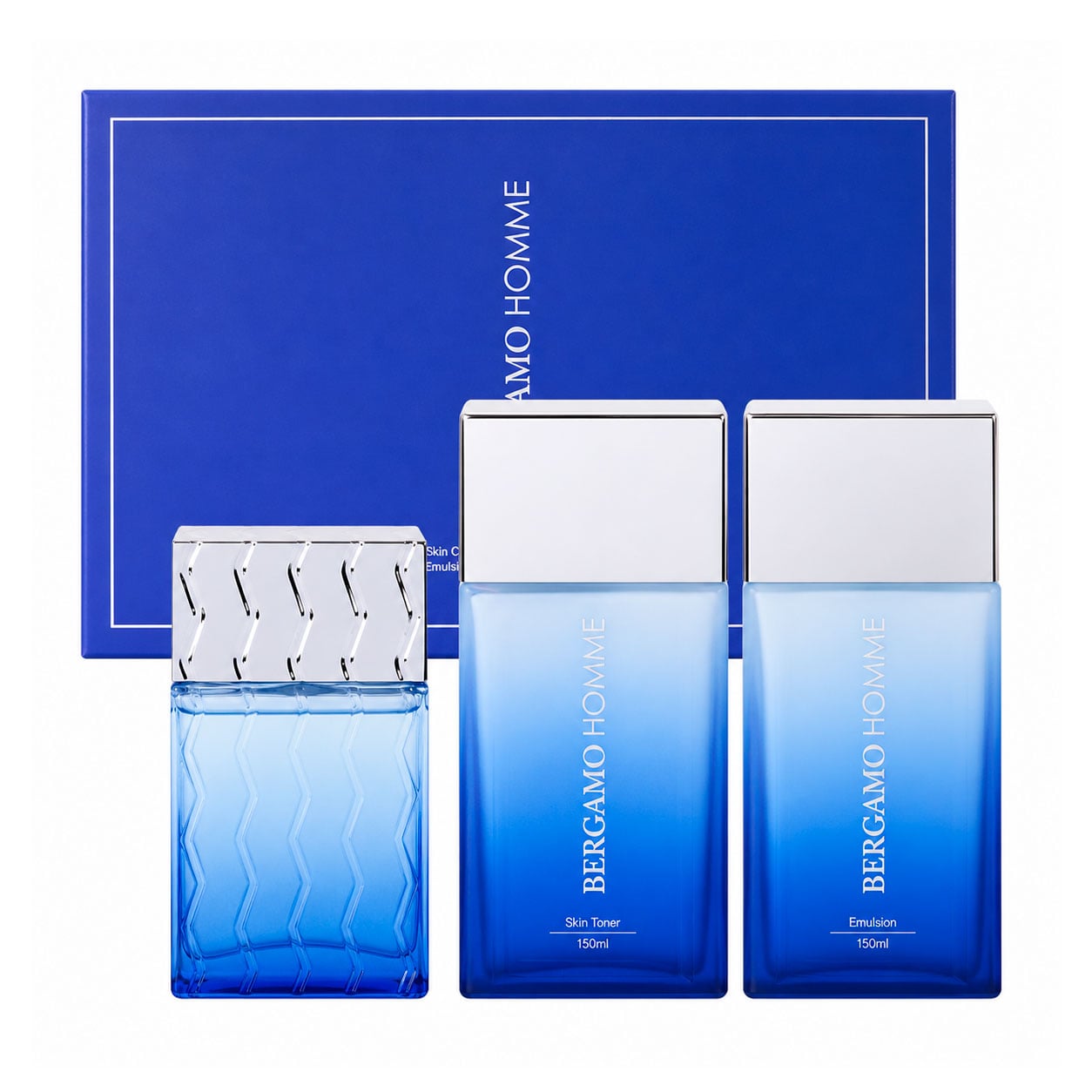 Уцінка! Набір для обличчя Bergamo Homme Blue (тонер, 150 мл + емульсія, 150 мл + туалетна вода, 30 мл)